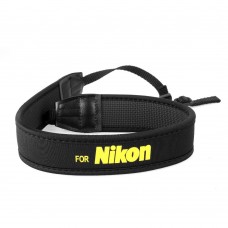 Nikon Neoprene Camera Neck Strap Black Color with Yellow Letter